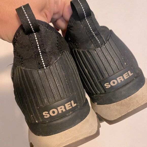 SOREL Kinetic black slip on adjustable hightop sneakers walking shoes black 9.5 - Picture 3 of 8